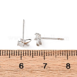 Messing Micro Pave klare Zirkonia Stern Ohrstecker&nbsp;EJEW-L278-02P