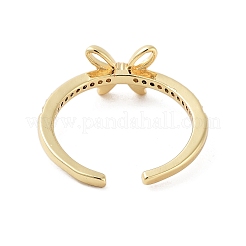 Anelli a polsino aperti in ottone placcato a cremagliera con micro pavé di zirconi cubici&nbsp;RJEW-M168-02G