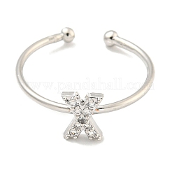 Anneaux de manchette ouverts en laiton plaqué en rack pour femmes&nbsp;RJEW-F162-02P-X