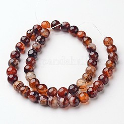 Natürliche gestreifte Achat- / Bandagatperlenstränge&nbsp;G-D845-05-8mm