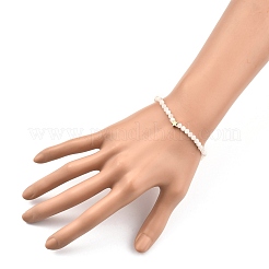 Facettierte runde natürliche Regenbogen-Mondstein-Stretch-Perlenarmbänder&nbsp;BJEW-JB05378-01