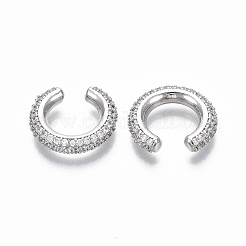 Boucles d'oreilles manchette en laiton zircon cubique transparent&nbsp;EJEW-R114-026P-NF