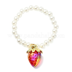 Braccialetti con ciondoli a forma di fragola in acrilico&nbsp;BJEW-JB13843-01