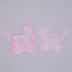 Scatole di caramelle di plastica trasparente a forma di carrozzina&nbsp;CON-WH0080-52B