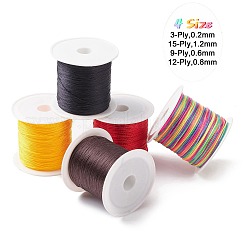 5 Rolle 5 Farben 3-fädiges Nylon-Perlgarn&nbsp;NWIR-YW0001-06A
