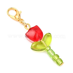 5 pieza de decoraciones colgantes de vidrio de tulipán&nbsp;HJEW-JM04155