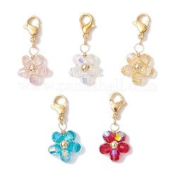 Décorations suspendues en forme de fleurs en verre transparent&nbsp;HJEW-JM03728