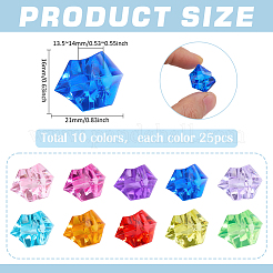 250 Stück Acryl-Strasse in zwei Farben und unregelmäßiger Form.&nbsp;DIY-PH0033-89