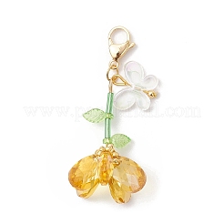 Set di decorazioni con pendenti a farfalla in acrilico e perline di vetro fatte a mano&nbsp;HJEW-MZ00259-01
