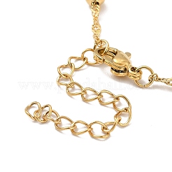 Collier chaîne Singapour en acier inoxydable 304 plaqué ionique (IP) avec perles pour hommes et femmes&nbsp;NJEW-P263-01G