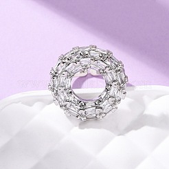 Micro allanar anillos de latón manguito de óxido de circonio cúbico&nbsp;RJEW-D323-02P