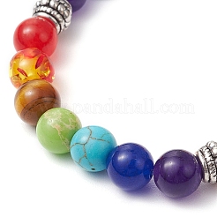Bracelets extensibles en perles sur le thème des chakras&nbsp;BJEW-JB11281