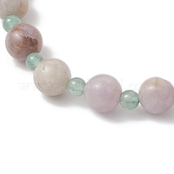 Braccialetti di perline di avventurina verde naturale e ametista per donna&nbsp;BJEW-JB11932-03