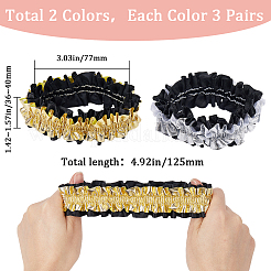 6 par de ligas elásticas de polialgodón de 2 colores para pierna&nbsp;AJEW-GF0008-40