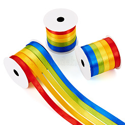 3 rouleau de ruban polyester couleur arc-en-ciel.&nbsp;OCOR-TA0002-17