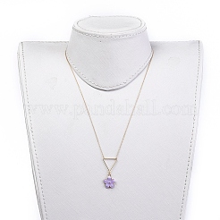 Colliers pendentif en alliage de zinc fleur&nbsp;NJEW-JN02675