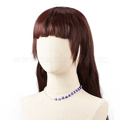 Collana da donna in similpelle con perle di vetro millefiori e perle di plastica&nbsp;NJEW-JN03916