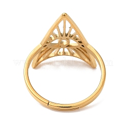 Bague réglable en acier inoxydable 304 avec placage ionique (IP) et œil de cheval pour femme&nbsp;RJEW-M149-10G