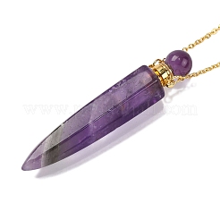 Colliers avec pendentif en forme de bouteille de parfum en améthyste naturelle&nbsp;G-B089-02G-08
