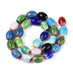 Handgefertigte Millefiori-Perlenstränge aus Bunte Malerei mit Chevron-Muster&nbsp;LAMP-T022-14M