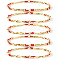 5 Stück Boho-Glasperlen-Strang-Stretcharmband&nbsp;XH2796