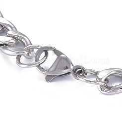 Bracelets d'identité chaîne Figaro en acier inoxydable 667&nbsp;LS-BJEW-G631-05P-1