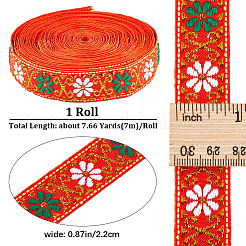 7 m flaches Polyesterband im Ethno-Stil&nbsp;OCOR-WH0046-74B