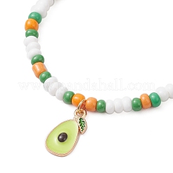 9 bracciale con ciondolo in lega smaltata a tema frutta&nbsp;BJEW-MZ00206-04