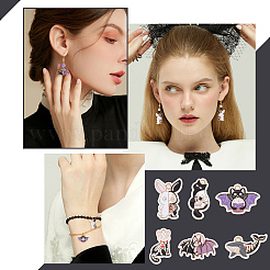 24pcs 6 pendentifs en émail en alliage de style&nbsp;ENAM-SC0003-48