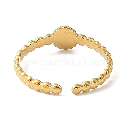 Offene Manschettenringe aus 304er Edelstahl mit Emaille für Damen&nbsp;RJEW-F166-49G-02