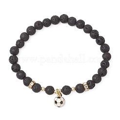 5 bracelet à breloques en laiton émaillé à thème sportif&nbsp;BJEW-JB12069