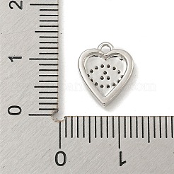 Pendentifs en laiton plaqué cœur avec mauvais œil&nbsp;KK-P277-14P