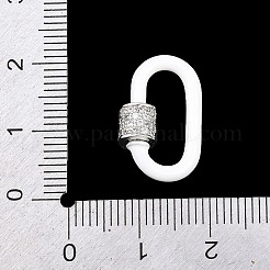 Moschettone a vite ovale in ottone micro pavé di zirconi cubici trasparenti&nbsp;KK-B167-01A-P