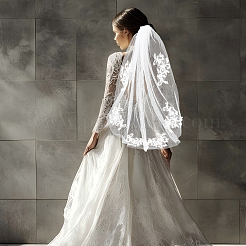 Velos de novia de poliéster&nbsp;DIY-WH0899-485A