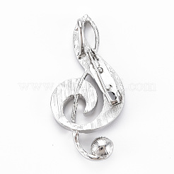 Musiknote Brosche aus natürlicher Abalone-Muschel/Paua-Muschel&nbsp;G-N333-002-RS