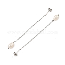 Filo dell'orecchio con perline di perle naturali&nbsp;EJEW-P219-16P
