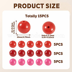15pcs 3 couleurs perles acryliques opaques&nbsp;SACR-TADJ0001-05B