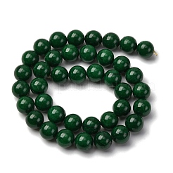 Natürliche teal Jade runde Perlen Stränge&nbsp;G-P070-09-10mm-01