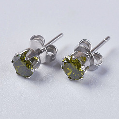Aretes de circonio cúbico&nbsp;EJEW-I209-09-5mm
