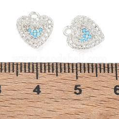 Breloques en laiton serties de micro-pavés de zircon cubique bleu ciel&nbsp;CU-CBAB0CF-14S