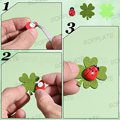 80 pieza de tréboles de fieltro de lana de 2 colores&nbsp;FIND-SP0005-85