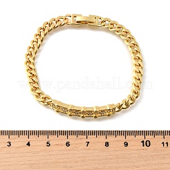 Messing-Armbänder mit Mikropflaster und klaren Zirkonia&nbsp;BJEW-F498-01A-G
