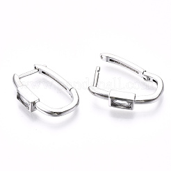 Orecchino a cerchio huggie in ottone con micro pavé di zirconi chiari&nbsp;EJEW-T046-15P-NF