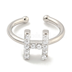 Anneaux de manchette ouverts en laiton plaqué en rack pour femmes&nbsp;RJEW-F162-01P-H