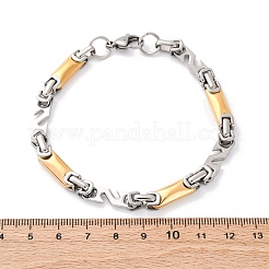 201 bracelets à chaîne byzantine en acier inoxydable&nbsp;BJEW-B078-168GP