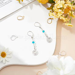 2 couleur 60 pièces de boucles d'oreilles à levier en laiton&nbsp;KK-BC0002-34