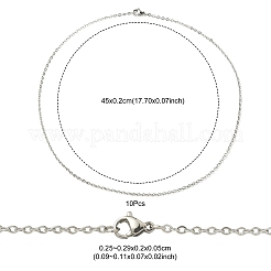 10 Stück 304 Edelstahl-Kettenhalsketten-Set für Männer und Frauen&nbsp;MAK-YW0002-01P