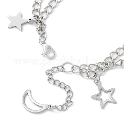 Stern & Mond 304 Edelstahl Charm Armbänder&nbsp;BJEW-JB10366