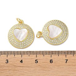 Pendenti in ottone con micro pavé di zirconi trasparenti per San Valentino&nbsp;KK-B083-41L-G
