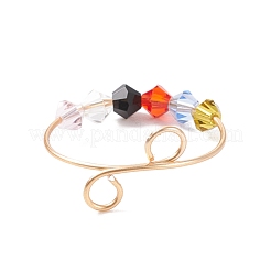 Polsino girevole bicono in vetro con perline&nbsp;RJEW-JR00493